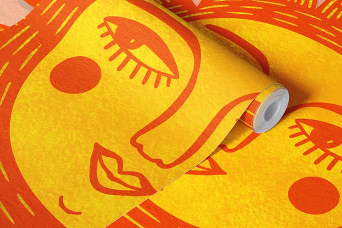 Happy Sun Illustrationwallpaper roll