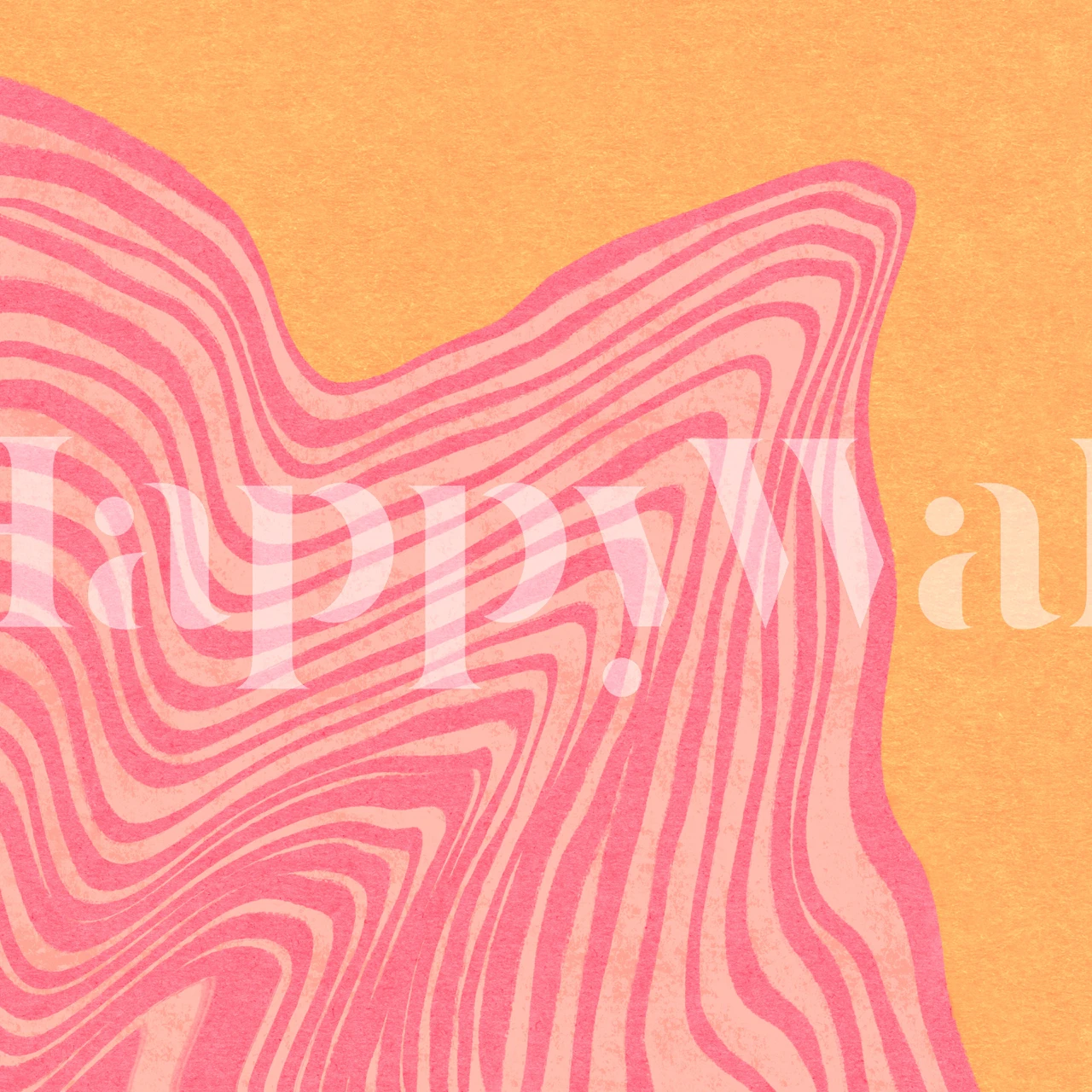 papel pintado Trippy Waves Pink Orange en una habitación