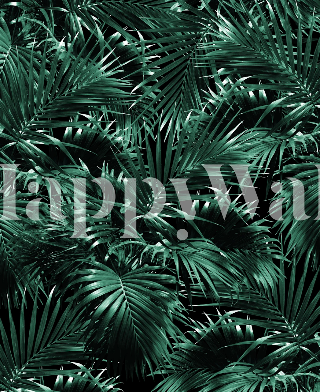 Tropical palm leaf wallpaper design in a room