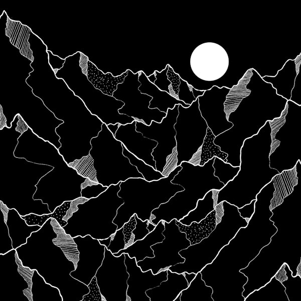 The dark peaks of rocks