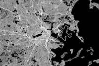 Boston Black Map tapete