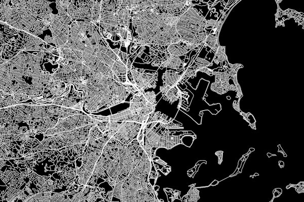 Boston Black Map