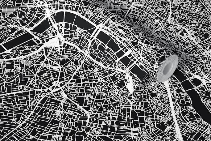 London Black Mapwallpaper roll