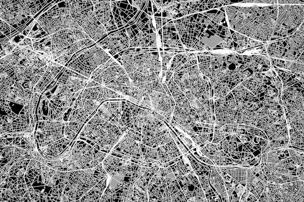 Paris Black Map