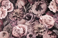 Moody Baroque Floral Pink wallpaper