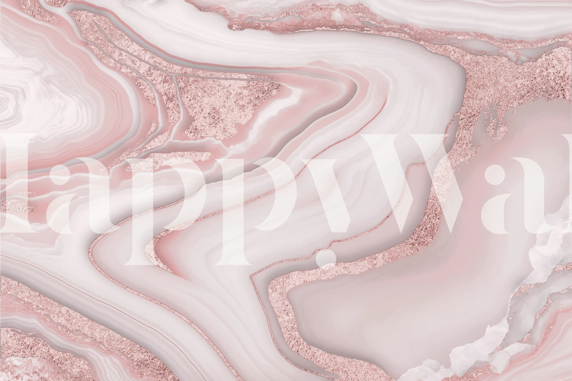 White Rosegold Marble-tapet i ett rum