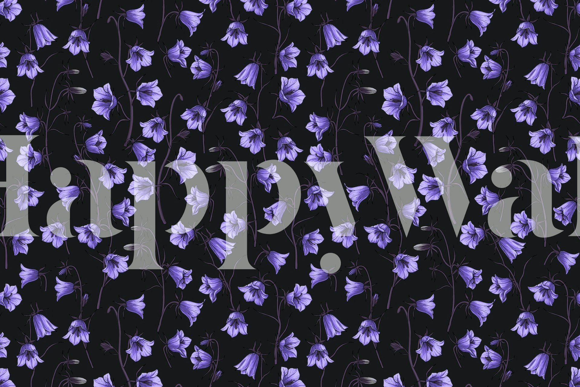 Ταπετσαρία Midnight Bellflowers σε ένα δωμάτιο