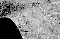 Los Angeles Black Map papiers peint
