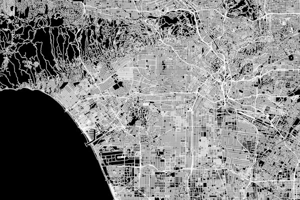 Los Angeles Black Map