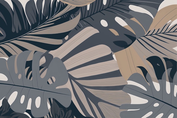 Tropical Leaf Art Neutrals