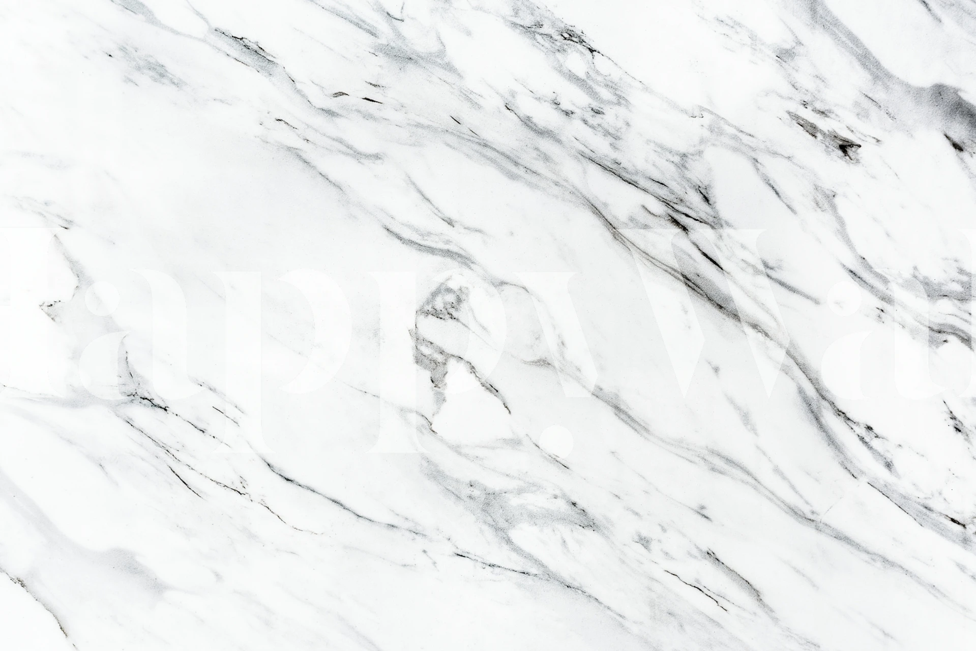 Papier peint Marble White affiché dans une pièce