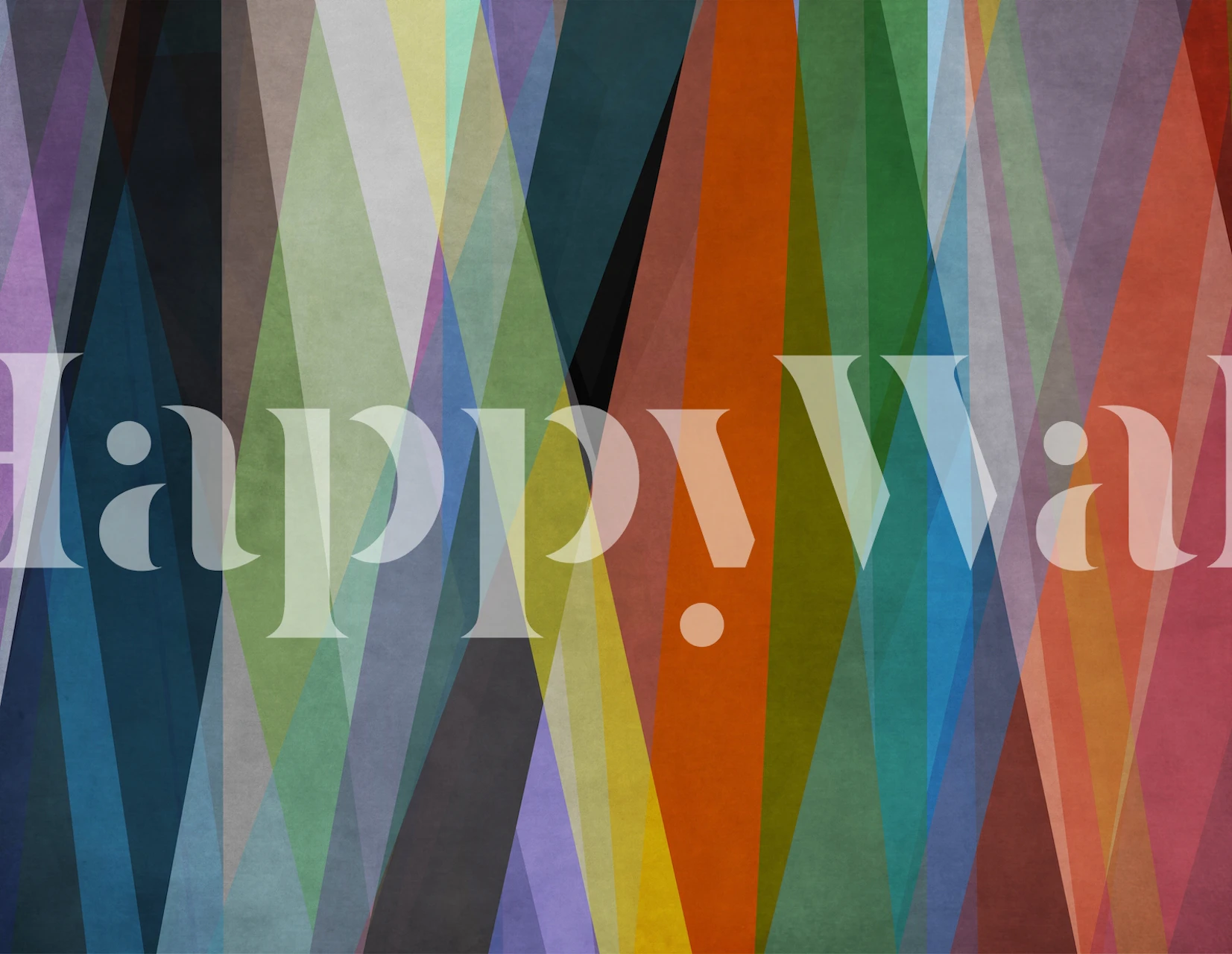 Geometric striped wallpaper featuring vibrant colors like blue, green, orange, and purple.