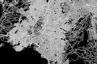 Athens Black Map tapet