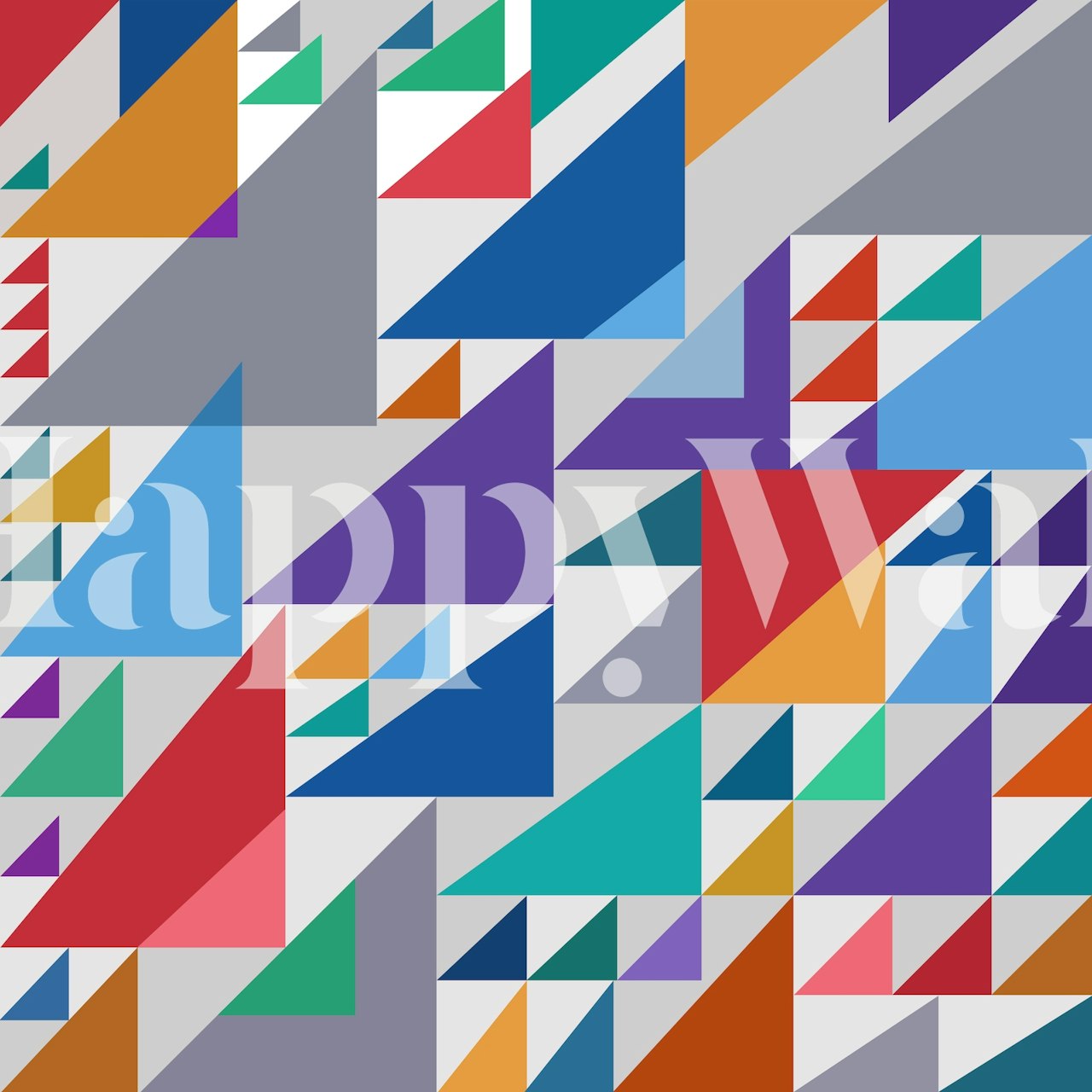 Buntes Fototapetendesign mit mehreren Dreiecken