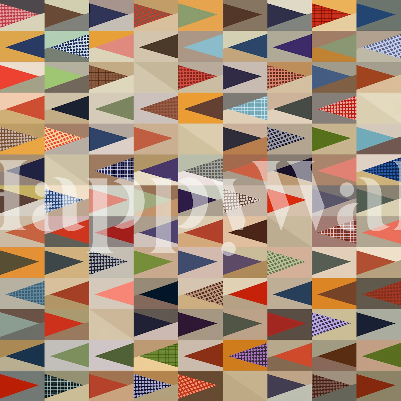 Colorful triangles in various patterns and colors wallpaper