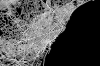 Barcelona Black Map wallpaper