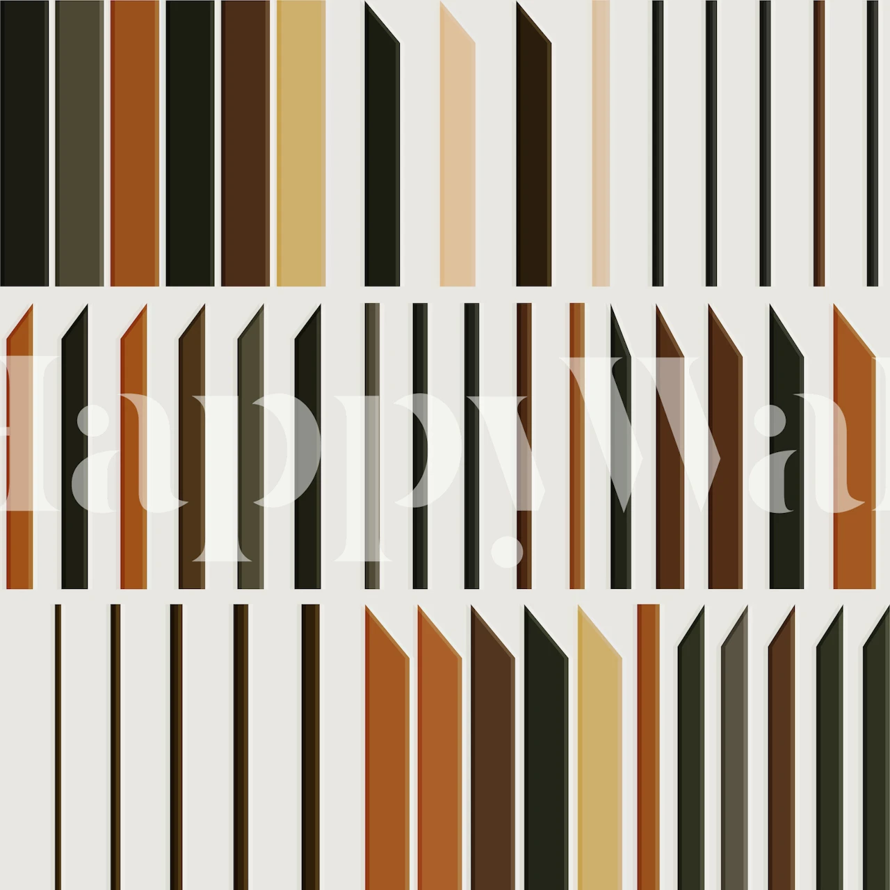 Vertical stripes in earthy colors: brown, black, cream wallpaper