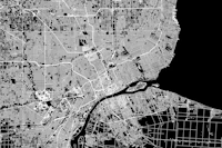 Detroit Black Map papiers peint
