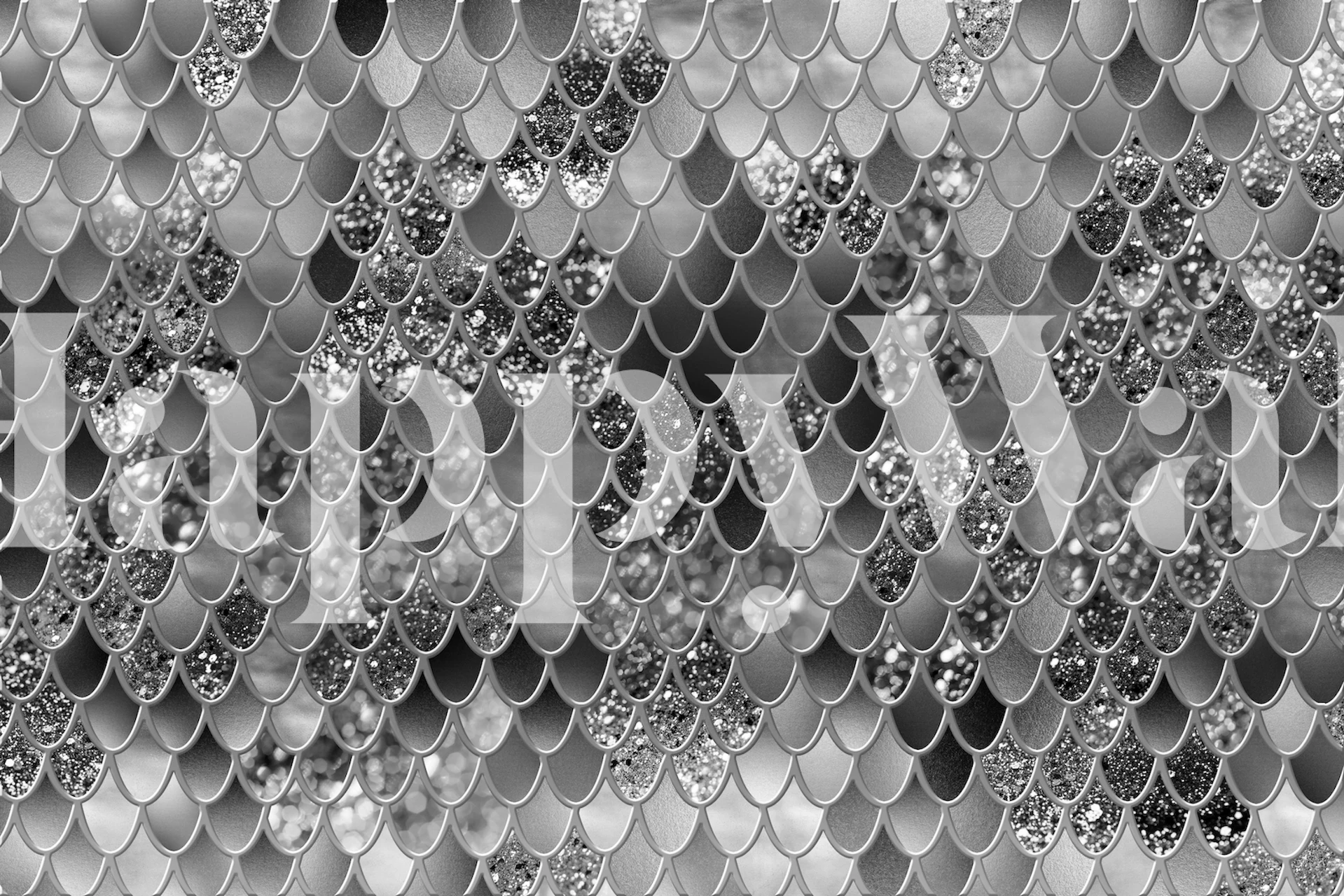 Mermaid Scales Glam 6 wallpaper in a room