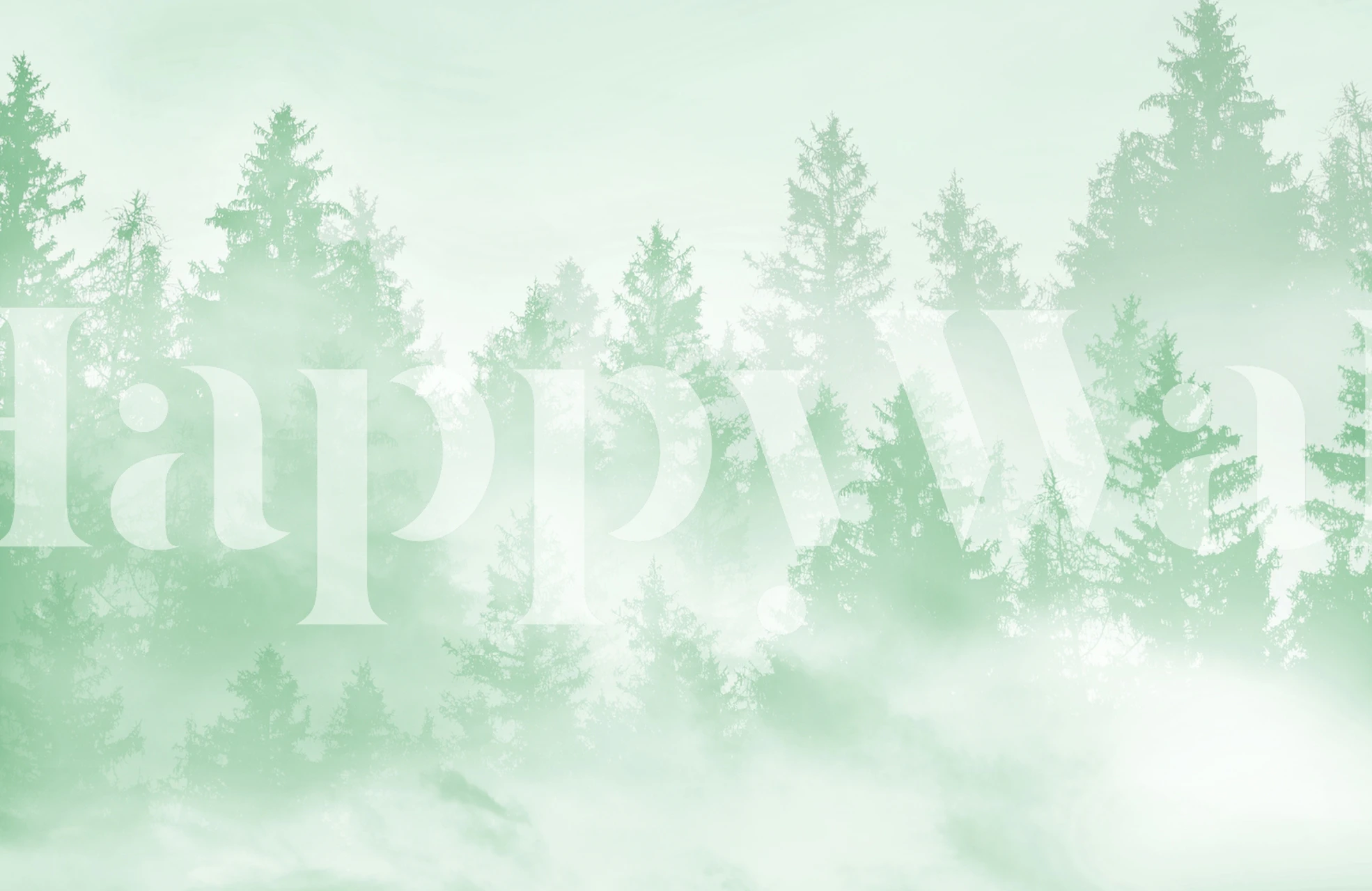 Tapeta Soft Green Forest Dream w pokoju