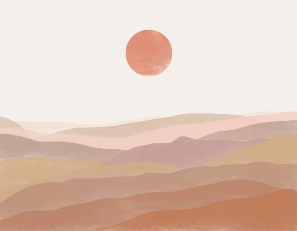 Sunset Over Earthy Hills