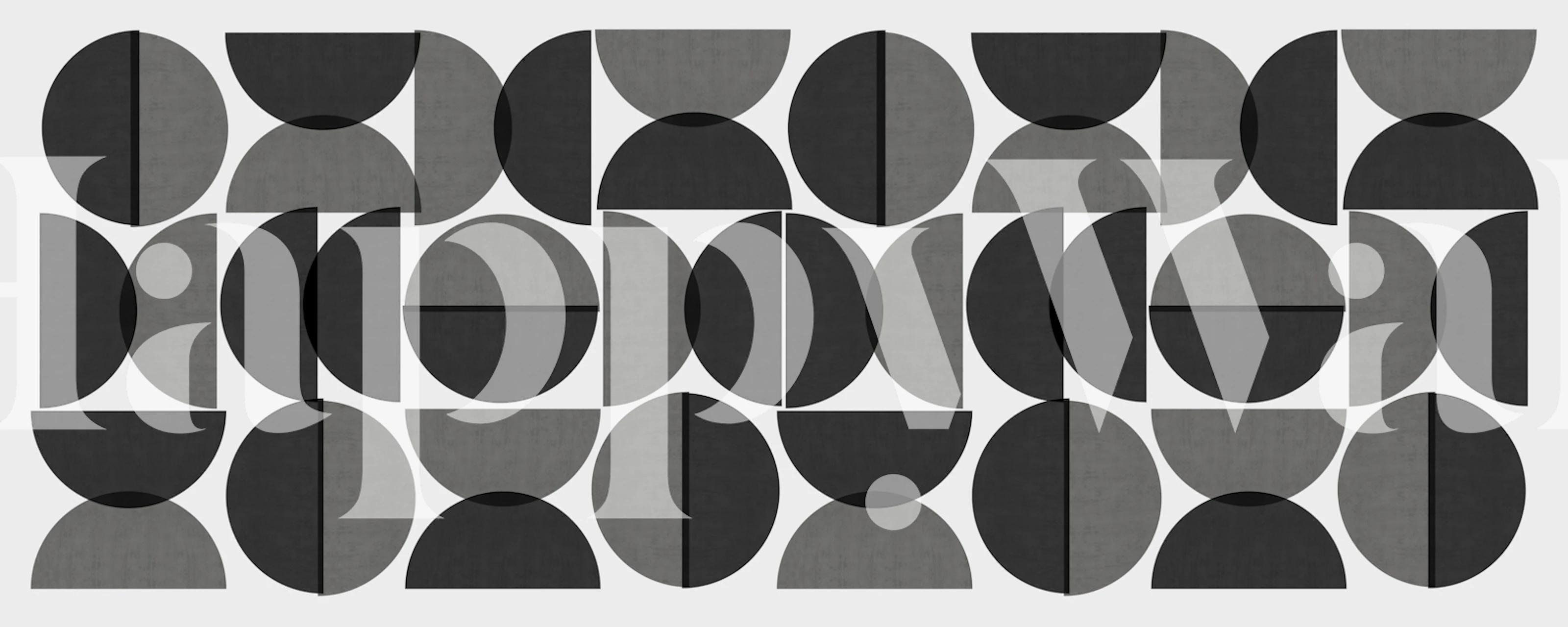 Fotomural patrón monocromo de círculos entrelazados