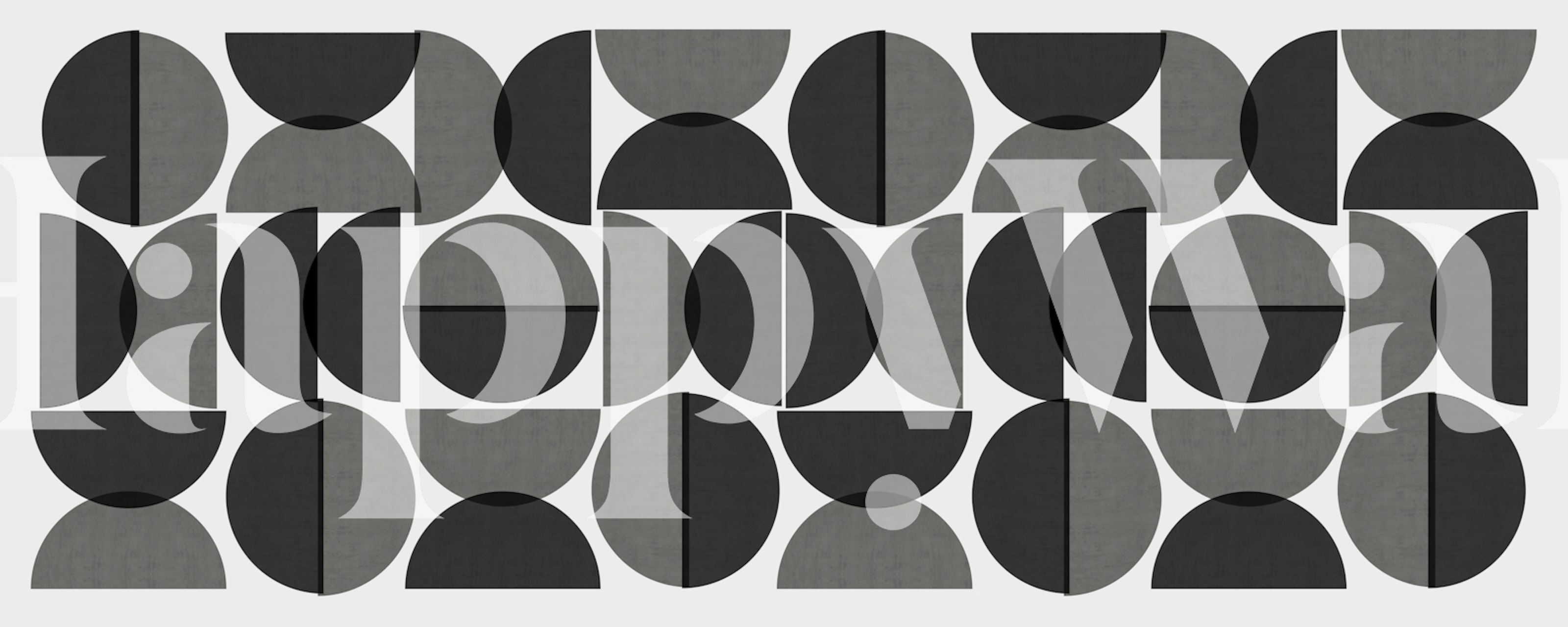 Geometric patterns in black and grey tones wallpaper