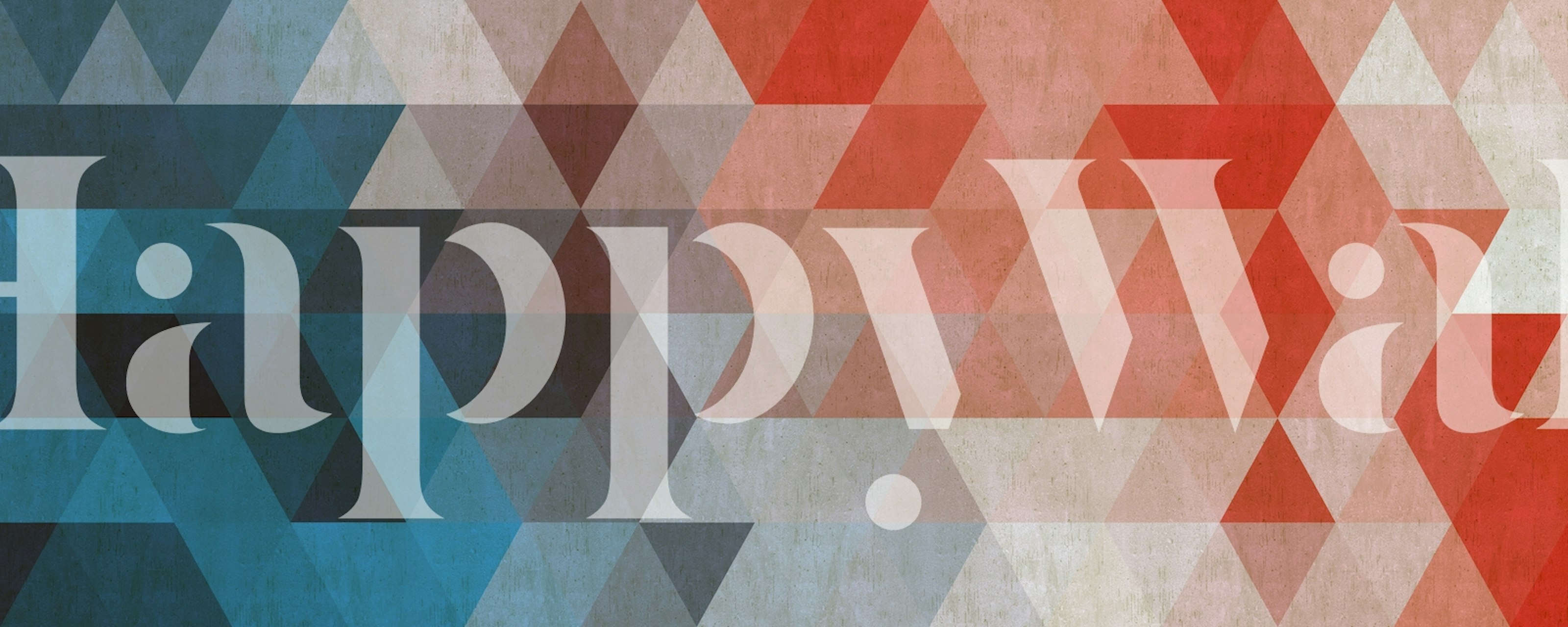 Geometric pattern with blue and red triangles wallpaper