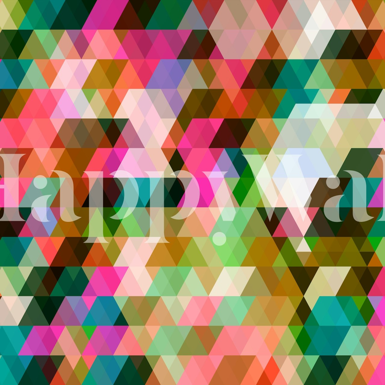Colorful geometric triangles in pink, green, and blue wallpaper