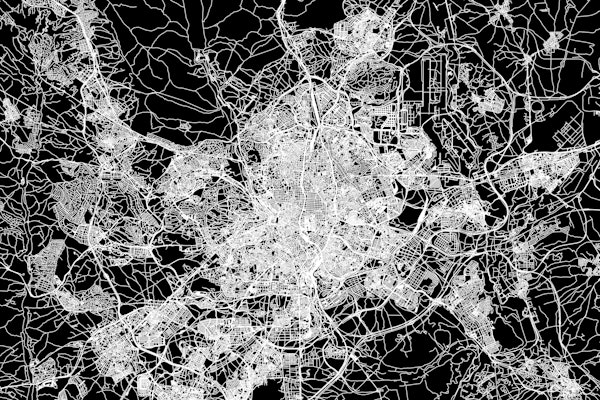 Madrid Black Map