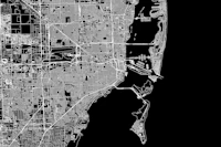 Miami Black Map papiers peint