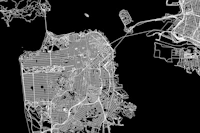 San Francisco Black Map carta da parati