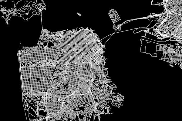 San Francisco Black Map