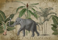 Elephants Journey Collage papel pintado