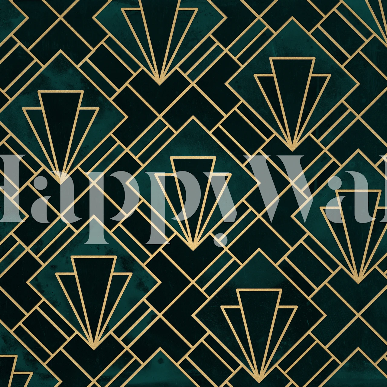 Emerald Art Deco Mosaic tapet i ett rum