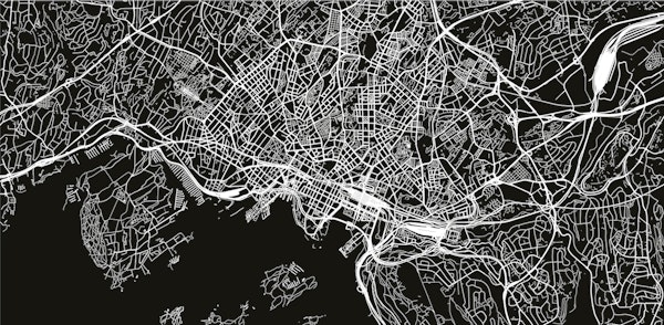 Oslo map black