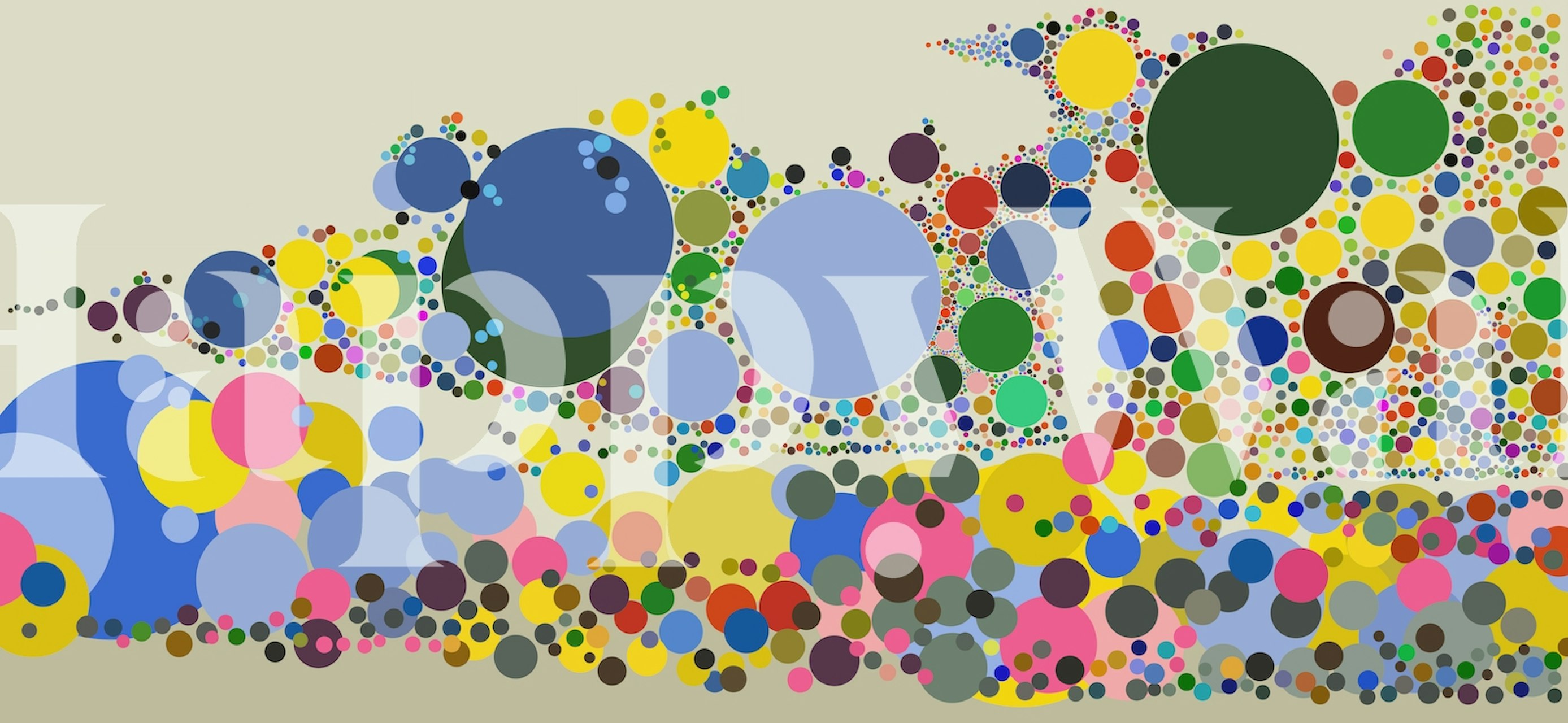 Colorful circles in various sizes and colors wallpaper