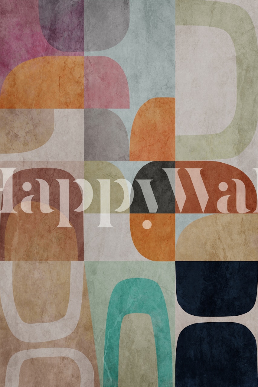 Rounded Pieces Morning wallpaper in a room