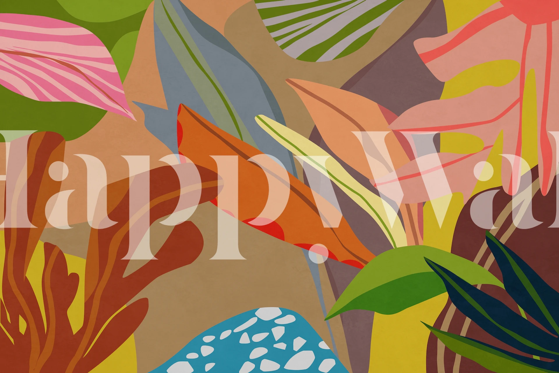 Bunte Aquariumtapet-Design an einer Wand