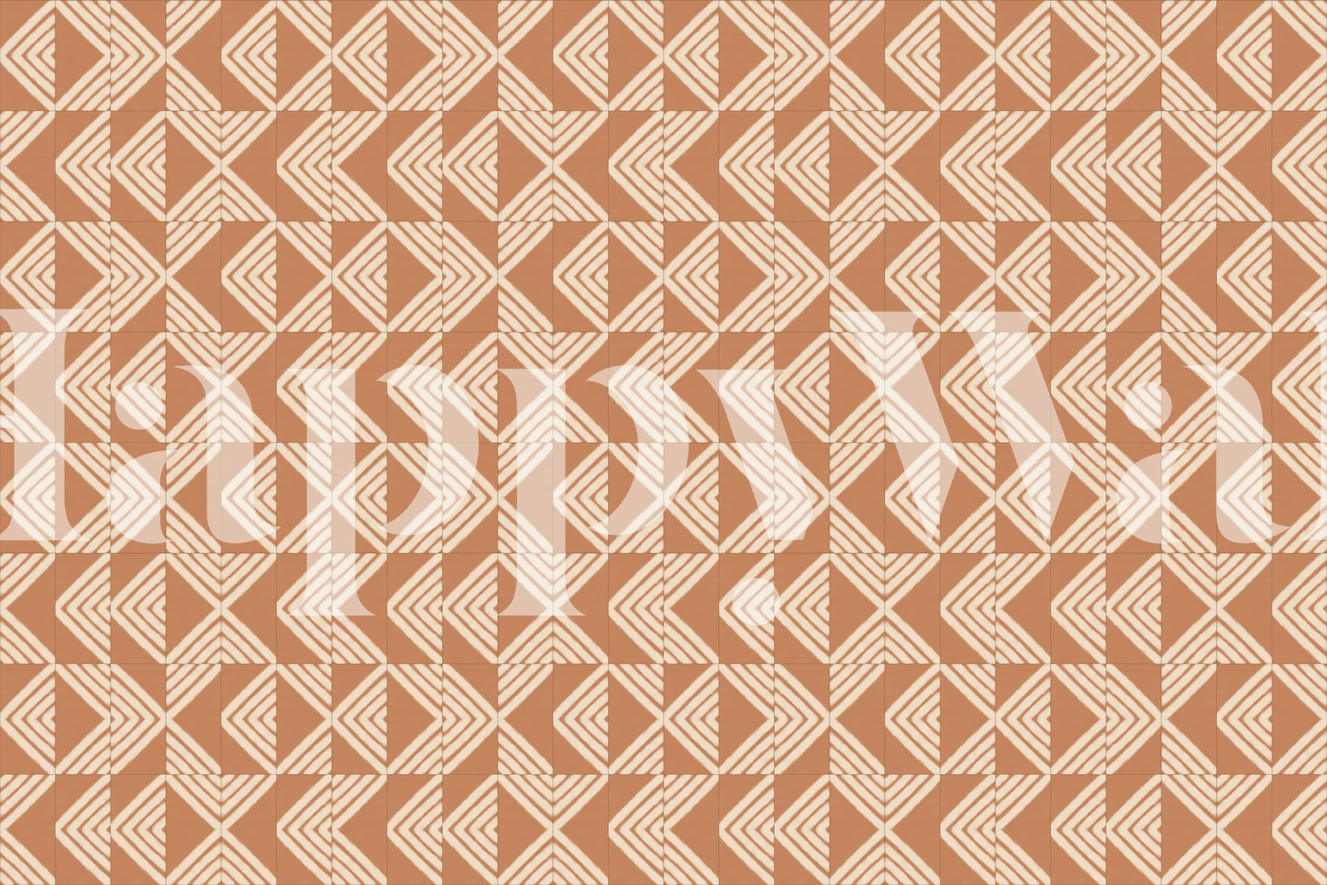 Rustic Clay Mixed Tiles wallpaper in a room