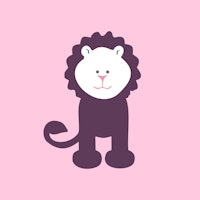 Powder Pink Purple Lion behang