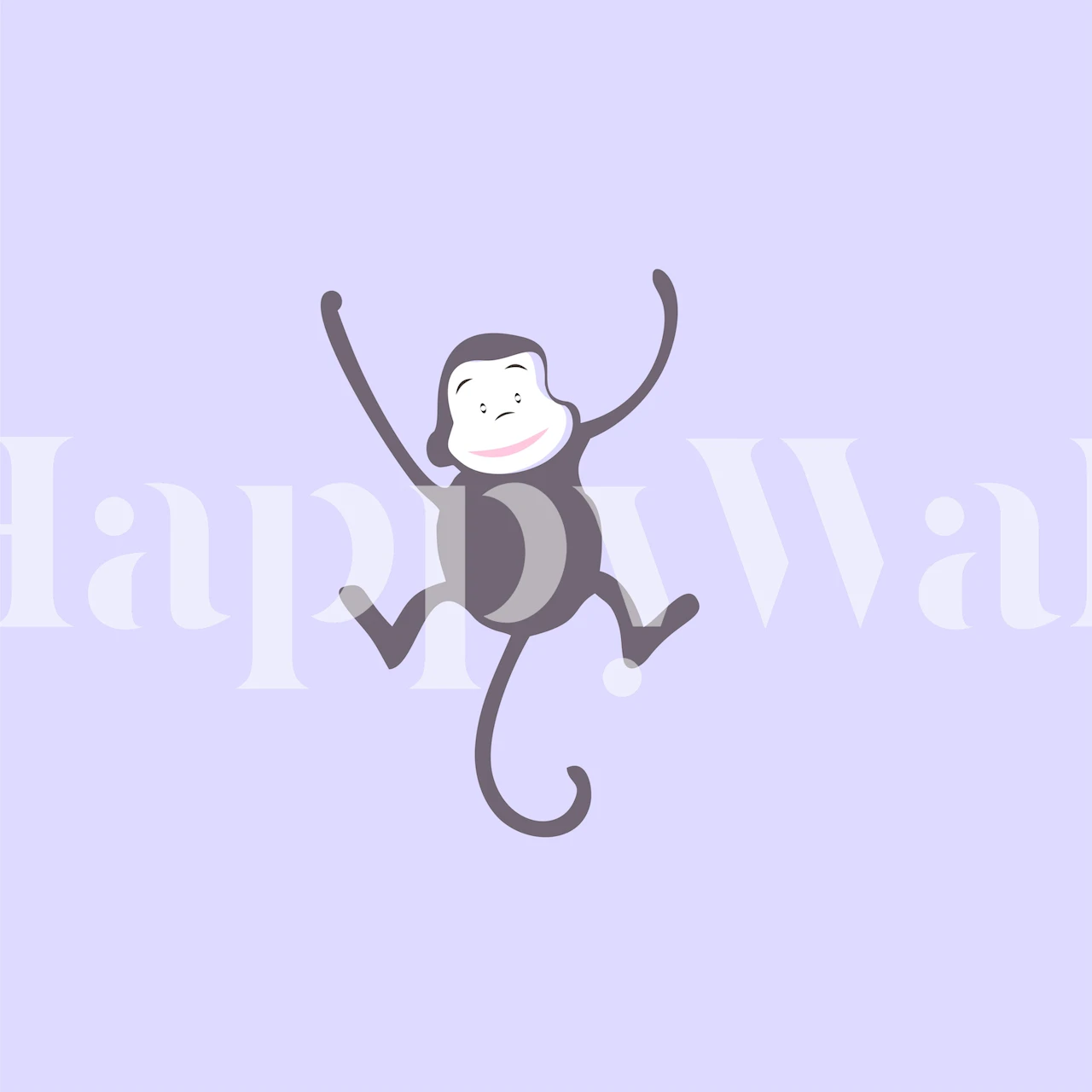 Lavender purple monkey wallpaper in a room