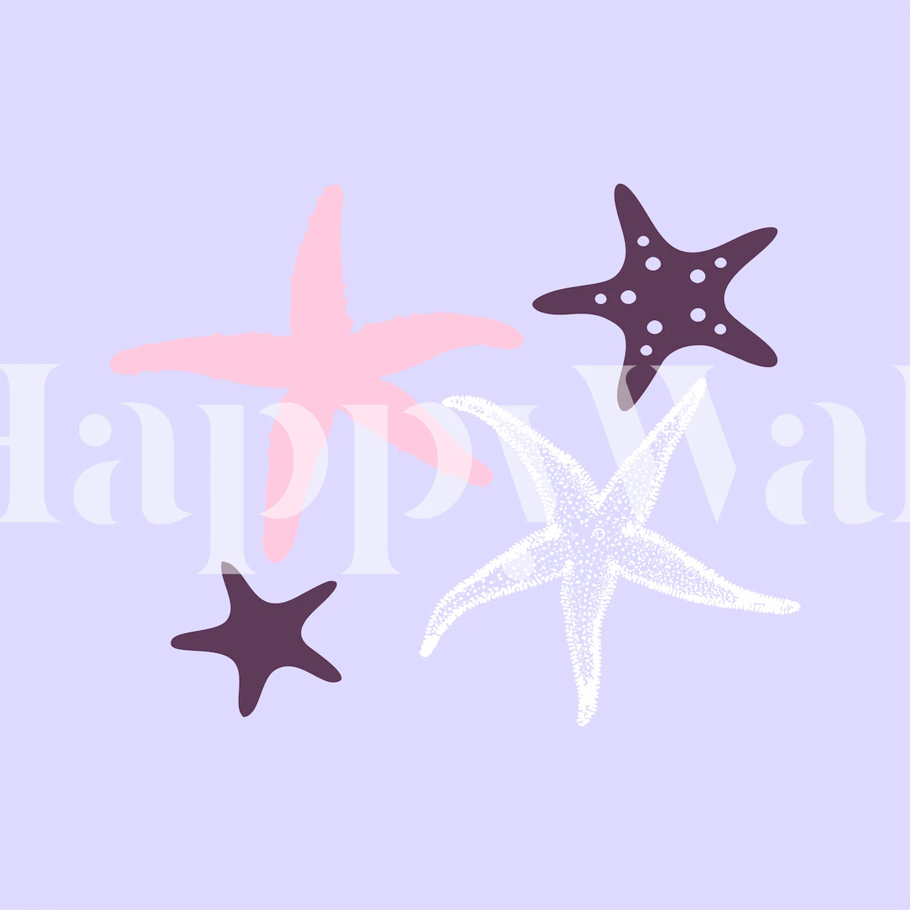 Pale Purple Sea stars tapetti huoneessa