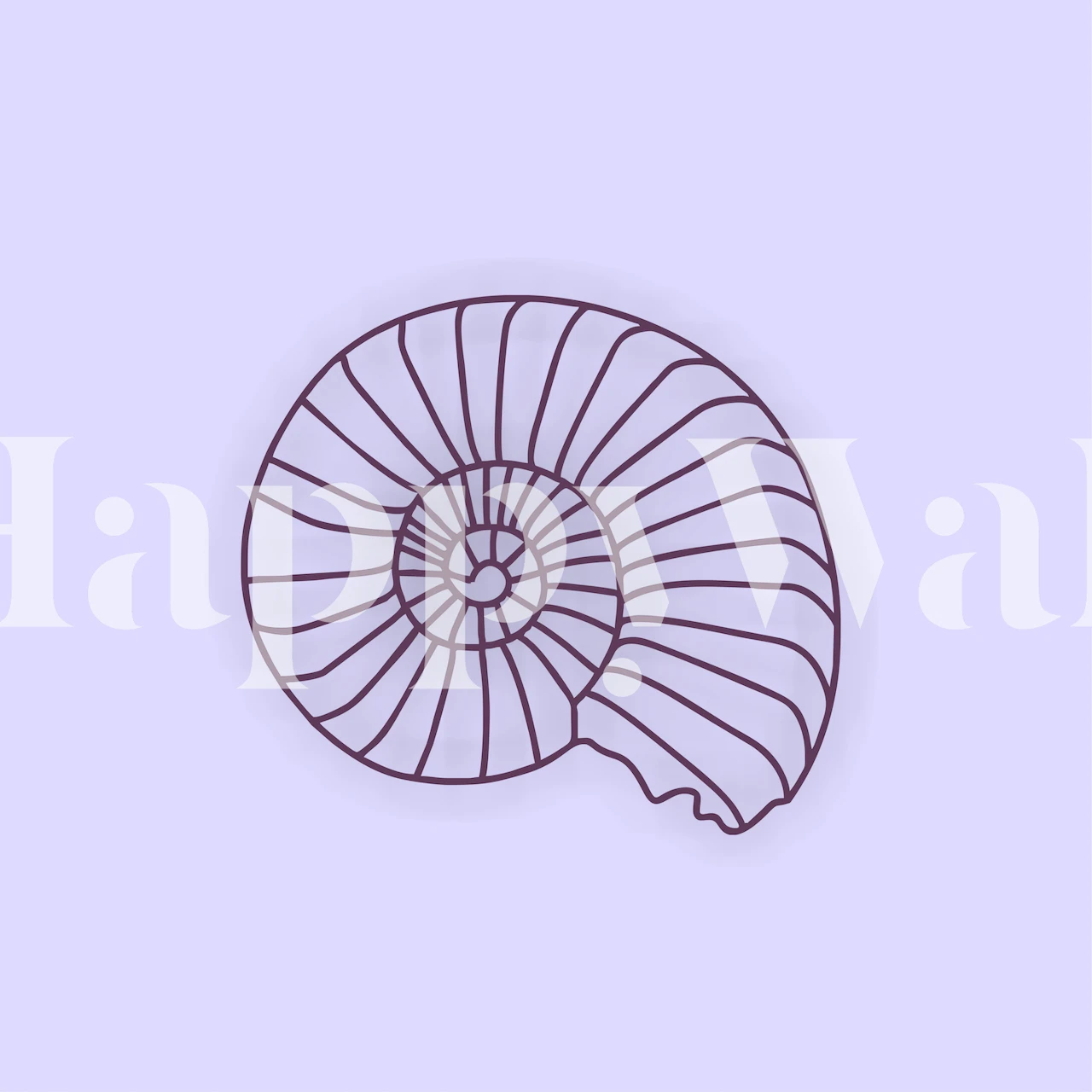 Nautilus shell design on lavender background wallpaper