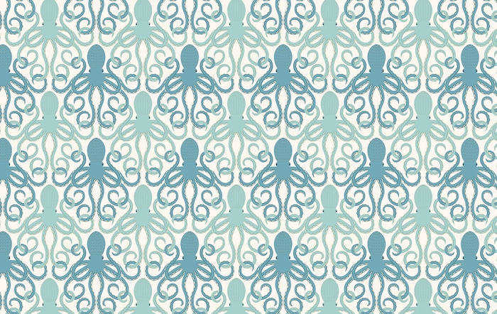Blue Octopus Wallpaper for Nautical Decor