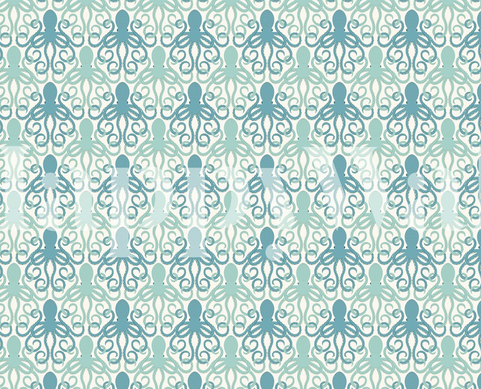 Smaller Interlocking Octopuses wallpaper in a room