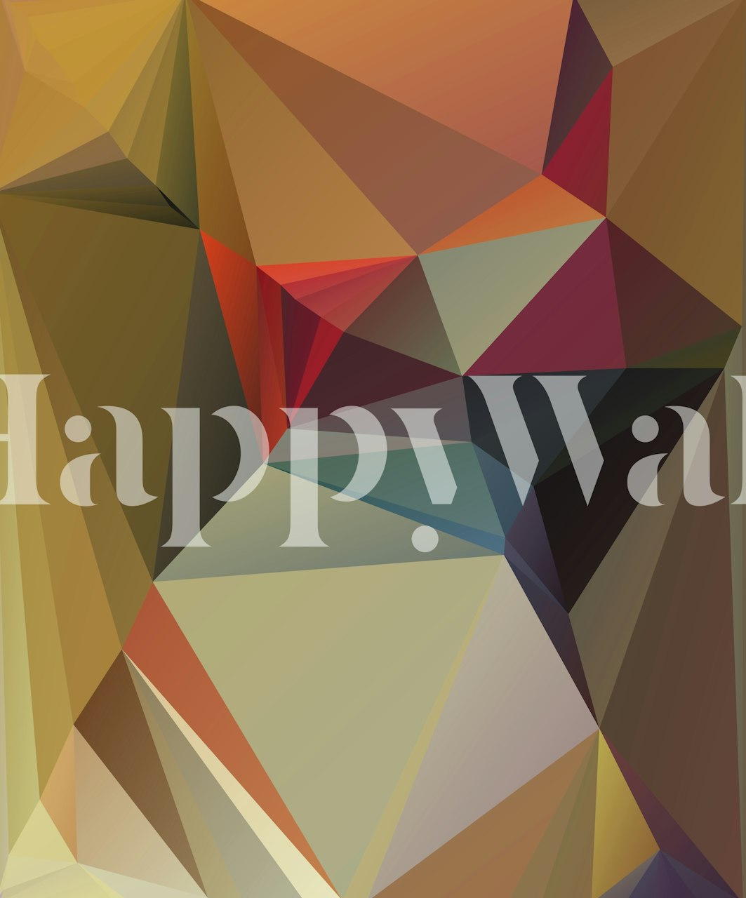 Interconnected triangles wallpaper in a room