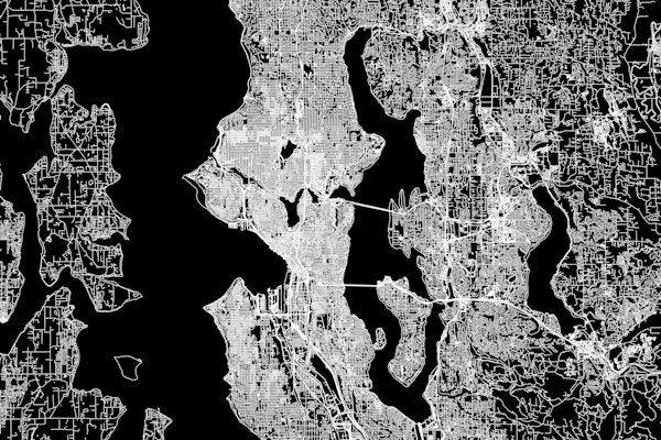 Seattle Black Map