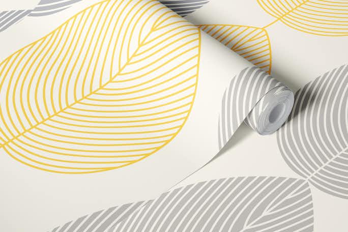 Scandi Leaf Patternwallpaper roll