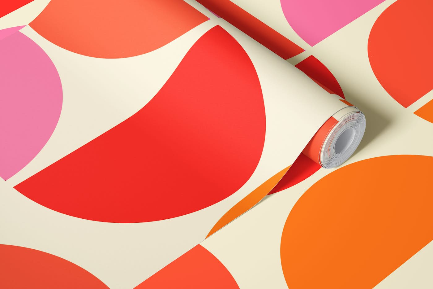 Bauhaus Pattern 70s Colors wallpaper roll